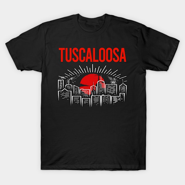 Red Moon Tuscaloosa T-Shirt by flaskoverhand